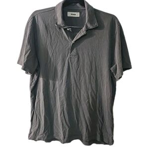 Buck Mason Shirt Mens Size‎ Large Gray Polo Short Sleeve Knit 100% Cotton Casual